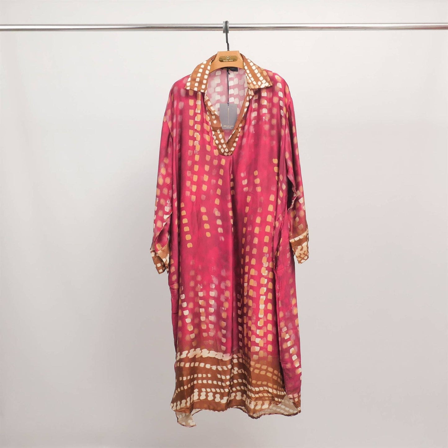 Robe fluide imprimée col chemise KD6120VS-8