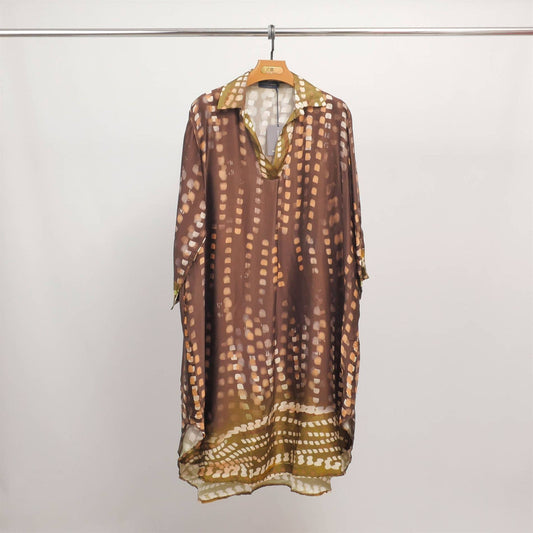 Robe fluide imprimée col chemise KD6120VS-8