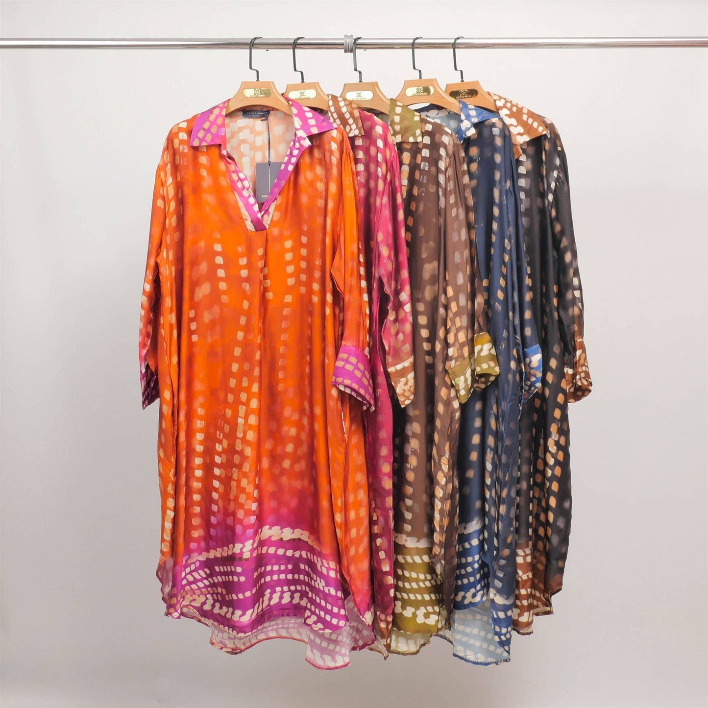 Robe fluide imprimée col chemise KD6120VS-8