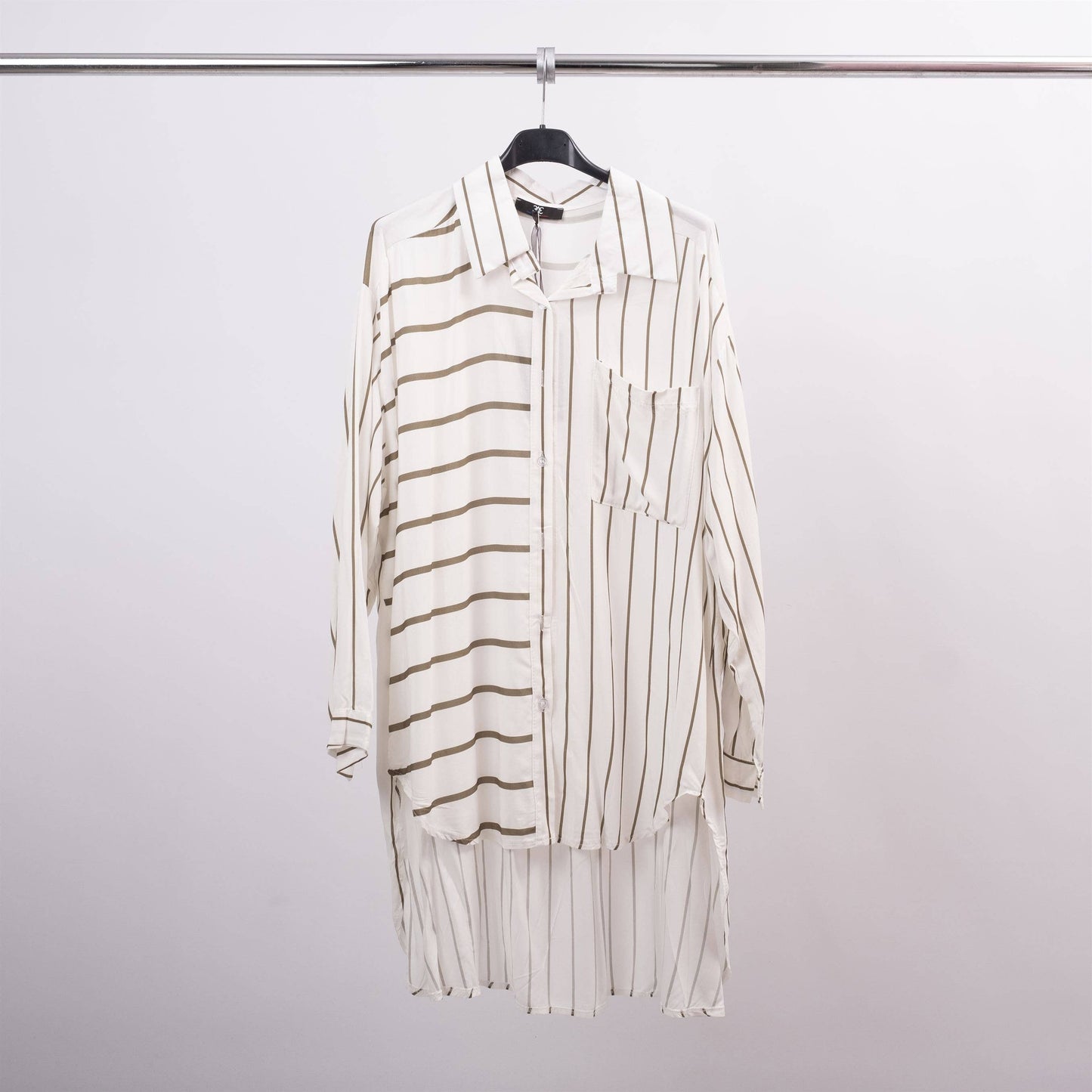 Chemise en viscose avec rayures colorés 1495679