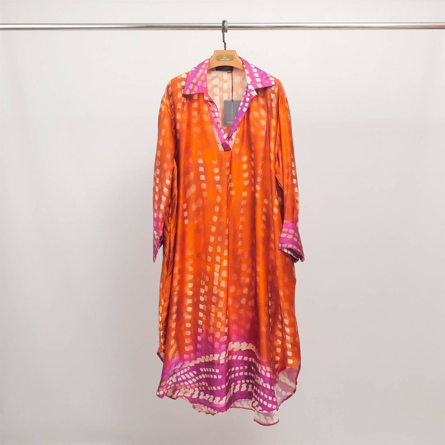 Robe fluide imprimée col chemise KD6120VS-8