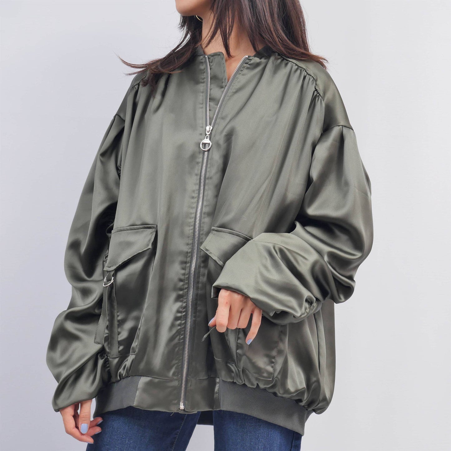 Veste zippé satinée MJ84069